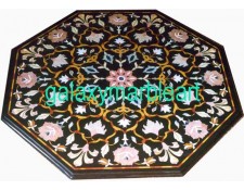 Black table top with big inlay work BIOC-36188