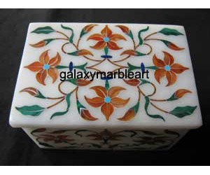 Delicate inlay work box with cornelian stone box-RE2301