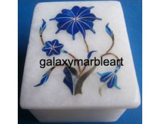 marble box with semi-precious stones inlay work box-RE22507