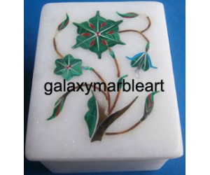  taj mahal inlay art marble box-RE22508