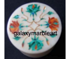 pachchikari inlay work marble box-RO2579