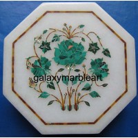 Decorative stone inlaid makrana marble box-OC605