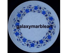 Simple border design stones inlaid marble pachikari plate Pl-1105