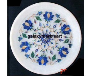 Wall decor marble inlay plate with geometric pattern Pl-607