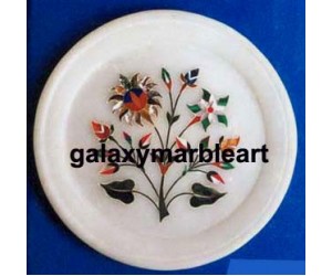 Agra marble inlay handicraft plate Pl-671