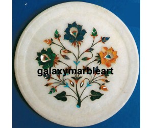 Agra marble inlay plate with normal workmanship  Pl-872