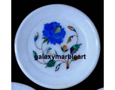 Rose flower marble inlay plate Pl-507