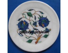 Rose flower floral pattern wall decor marble inlay plate Pl-516