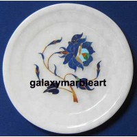 handmade lapislazuli stone rose flower marble plate Pl-523