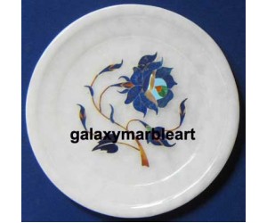 handmade lapislazuli stone rose flower marble plate Pl-523