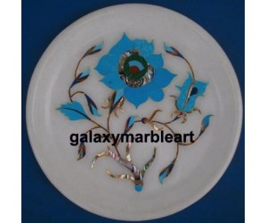 Turquoise flower plate Pl-526