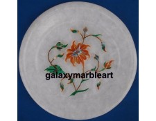 marble inlay floral design plate Pl-527