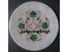 Geometrical design plate inlaid with Malachite stone plate Pl-530