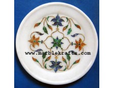 Stones inlaid marble handicraft plate Pl-532