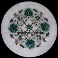 Sangemarmar, Pachchikari plate Pl-718 inlaid with semi-precious stones