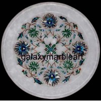 Makrana marble,fine quality inlay work plate Pl-719