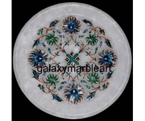 Makrana marble,fine quality inlay work plate Pl-719