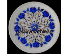 Rose flower plate with geometrical design with lapis lazuli stone plate pl-705