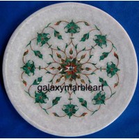 Jasmine flower with mainly Malachite stones plate pl-712