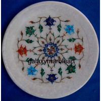 Marble stones inlaid plate,gift purpose,wall decoration round Pl-714