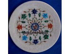 Marble stones inlaid plate,gift purpose,wall decoration round Pl-714