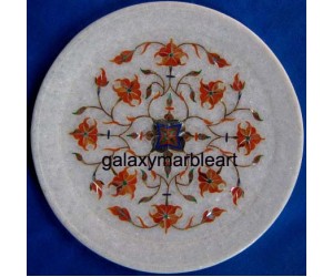 Symmetrical pattern, Cornelian stones inlaid plate Pl-716