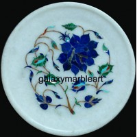 Pietra Dura stone work simple design gift plate Pl-720