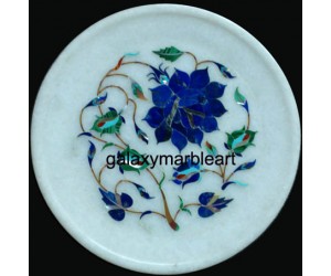 Pietra Dura stone work simple design gift plate Pl-720