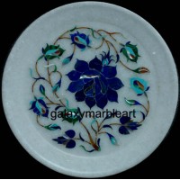 Taj Mahal inlay art work simple design with Lapislazuli Rose flower plate Pl-721