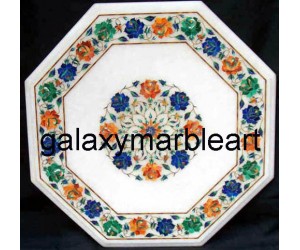 Semi-precious stones inlay work table top 20" WP-20200