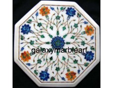 Makrana marble inlay table top,Taj Mahal Art, multi-color combination 12" WP-1203